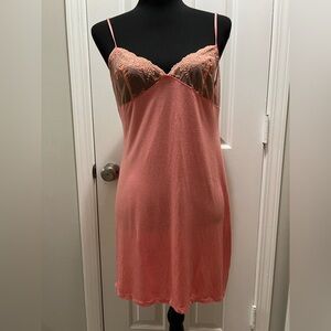LA PERLA Babydoll Chemise Lace Modal Peach Pink Stretchy Size M